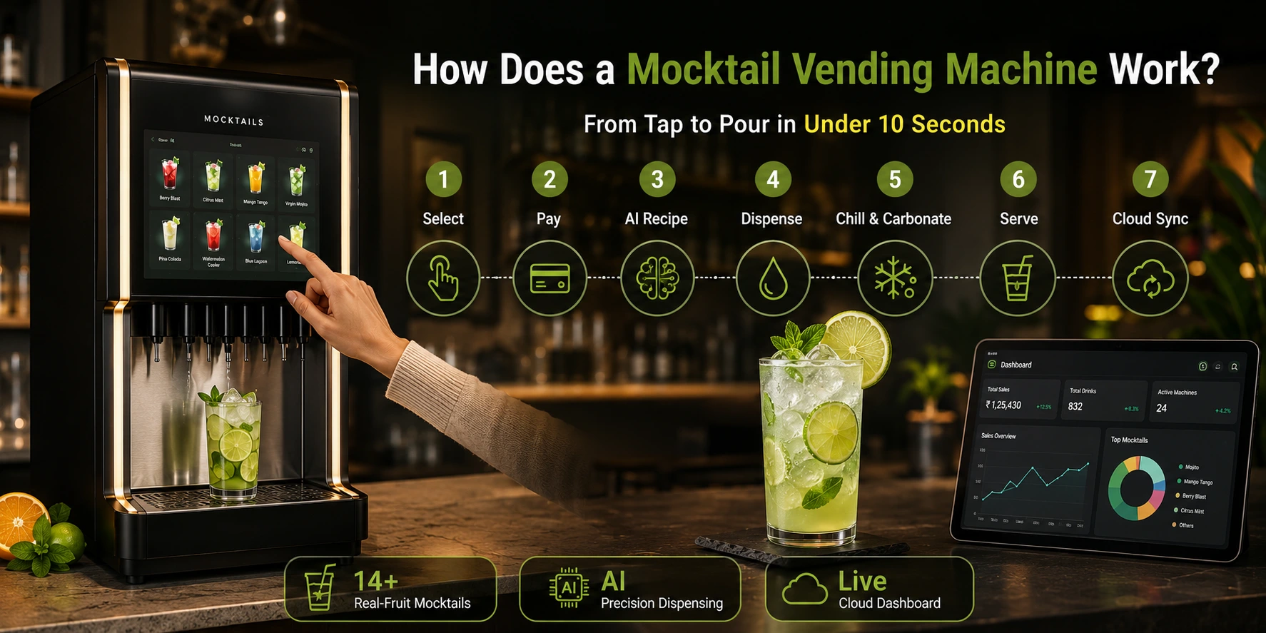 How Does a Mocktail Vending Machine Work? A Step-by-Step Guide