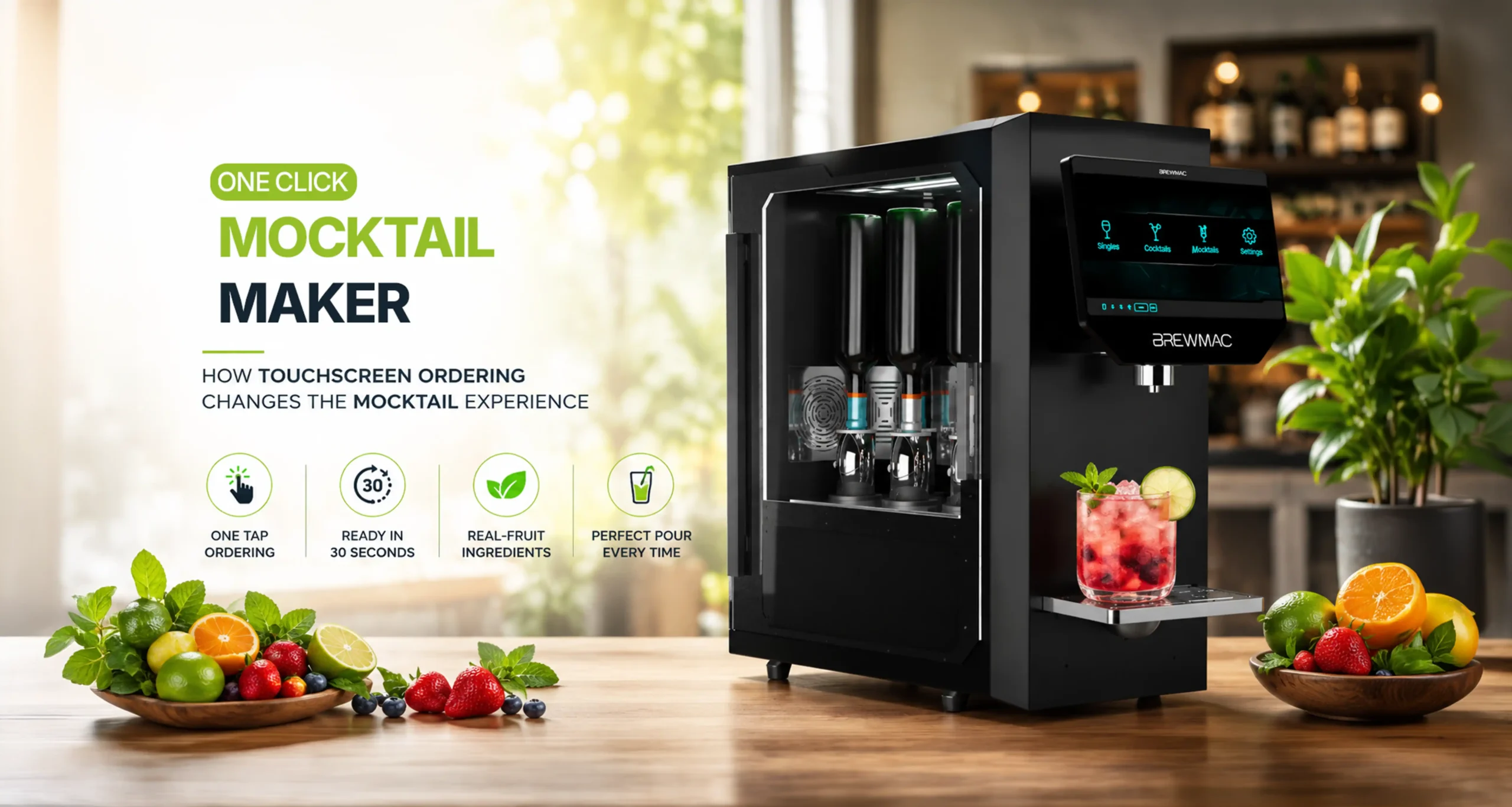 One-Click Cocktail Maker: How Touchscreen Ordering Changes the Mocktail Experience